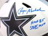 Roger Staubach Signed Cowboys Lunar Speed Authentic F/S Helmet w 2 Insc-BAW Holo