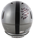 Raiders Howie Long "Career Stat" Signed Flash F/S Speed Proline Helmet BAS Wit