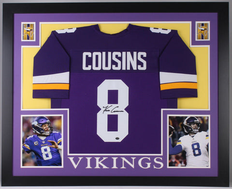 Kirk Cousins Signed Minnesota Vikings 35x43 Custom Framed Jersey (GTSM Hologram)