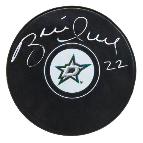 BRETT HULL Signed Dallas Stars Logo Hockey Puck - SCHWARTZ