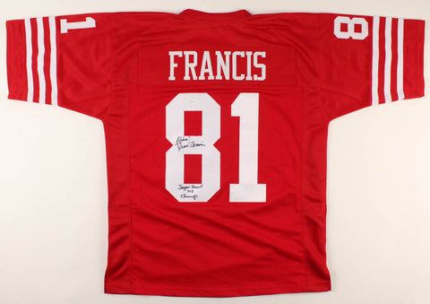 Russ Francis Signed San Fransisco 49ers Jersey Inscribed Aloha & Super Bowl XIX