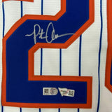 FRAMED Autographed/Signed PETE ALONSO 33x42 Mets Pinstripe Jersey Fanatics COA