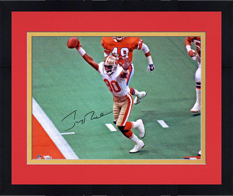 FRMD Jerry Rice San Francisco 49ers Signed 16x20 Hands Up Touchdown Photograph