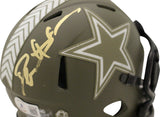 Deion Sanders Autographed Dallas Cowboys Salute Mini Helmet Beckett 38799