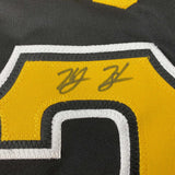 Autographed/Signed Ke'Bryan Hayes Pittsburgh Black Baseball Jersey Beckett COA