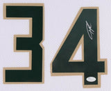 Giannis Antetokounmpo Signed Milwaukee Bucks 35"x 43" Framed Jersey (JSA COA)