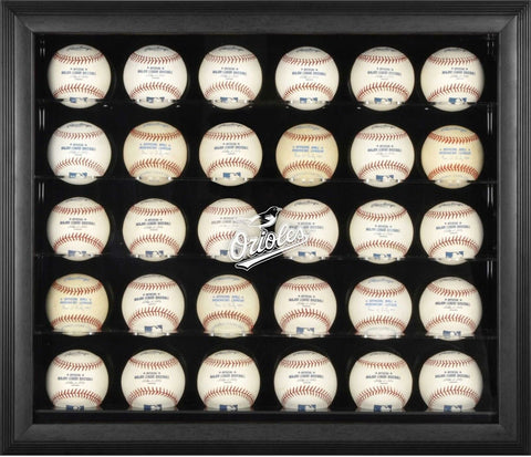 Orioles Logo Black Framed 30-Ball Display Case - Fanatics