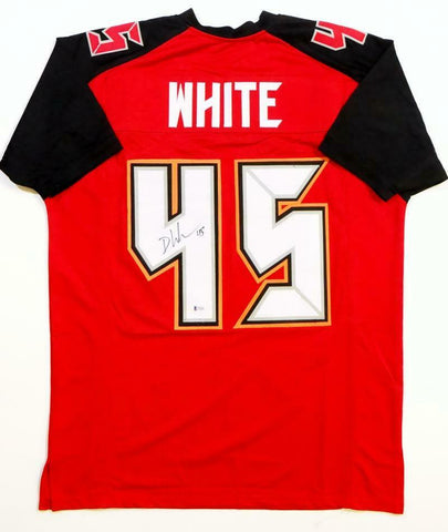 Devin White Autographed Red Pro Style Jersey - Beckett Auth *4