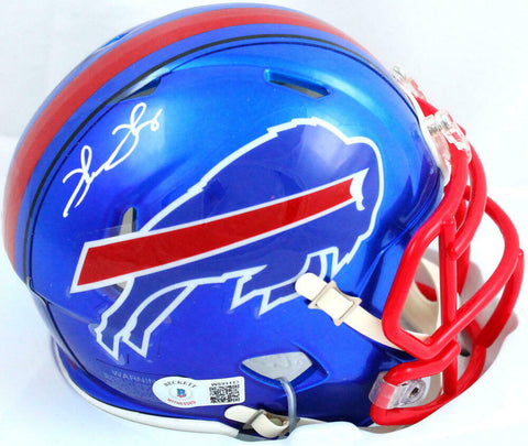 Thurman Thomas Autographed Buffalo Bills Flash Speed Mini Helmet-Beckett W Holo