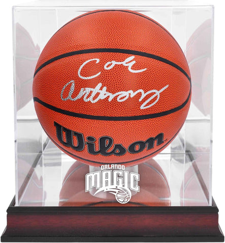 Cole Anthy Magic Signed Wilson Ball w/Mahogany Team Logo Display Case