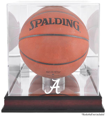 Alabama Crimson Tide Antique Finish Basketball Display Case w/Mirror Back