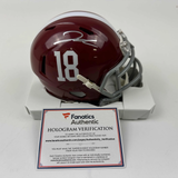Autographed/Signed Jahmyr Gibbs Alabama Crimson Tide Mini Helmet Fanatics COA