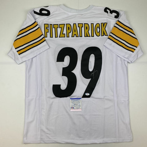 Autographed/Signed MINKAH FITZPATRICK Pittsburgh White Football Jersey PSA COA
