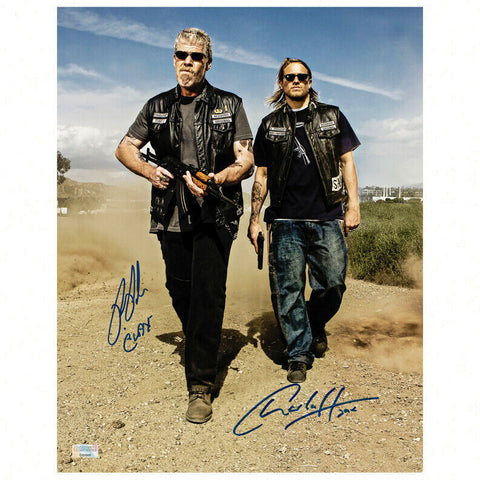 Charlie Hunnam Ron Perlman Autographed Sons of Anarchy Men of Mayhem 11x14 Photo