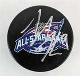 Tyler Johnson Signed 2015 NHL All-Star Game Logo Hockey Puck (JSA COA) Lightning
