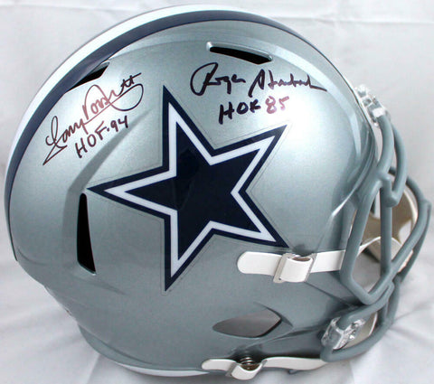Roger Staubach/Tony Dorsett Signed Cowboys F/S Speed Helmet w/HOF-Beckett W Holo