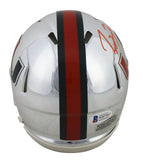 Miami Ray Lewis Authentic Signed Chrome Speed Mini Helmet BAS Witnessed