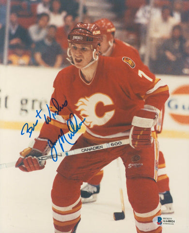 Autograph Warehouse 270239 Al MacInnis Autographed 8 x 10 in. Photo -  Calgary Flames - Special Edition jersey number Matted & Framed