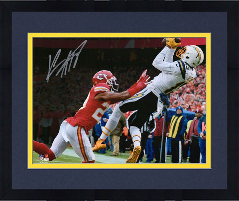 Frmd Keenan Allen LA Chargers Signed 8" x 10" Leaping Catch vs Chiefs Photo