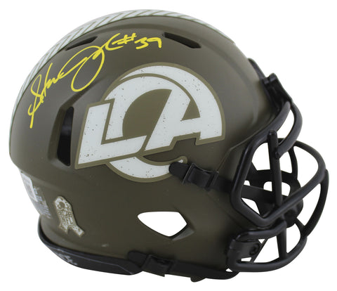 Rams Steven Jackson Signed Salute To Service Speed Mini Helmet BAS Witnessed