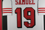 DEEBO SAMUEL (49ers white TOWER) Signed Autographed Framed Jersey JSA