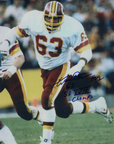 Fred Dean Autographed/Signed Washington Redskins 8x10 Photo 2 Insc 27814