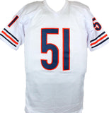 Dick Butkus Autographed White Pro Style Jersey- Beckett W Hologram *Silver