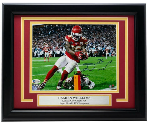 Damien Williams Chiefs Signed Framed Super Bowl LIV 8x10 TD Photo BAS