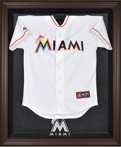 Miami Marlins Brown Framed Logo Jersey Display Case - Fanatics Authentic