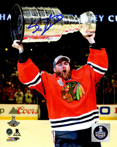 SCOTT DARLING Signed Chicago Blackhawks 2015 Stanley Cup Trophy 8x10 Photo - SS