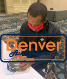 Champ Bailey Autographed/Signed Denver Broncos Camo Mini Helmet BAS 30537