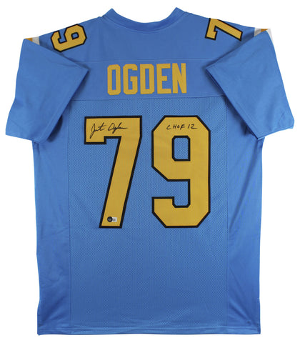 UCLA Jonathan Ogden "CHOF 12" Signed Powder Blue Pro Style Jersey BAS Witnessed