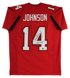 Brad Johnson SB 37 Champs Authentic Signed Red Pro Style Jersey BAS Witness