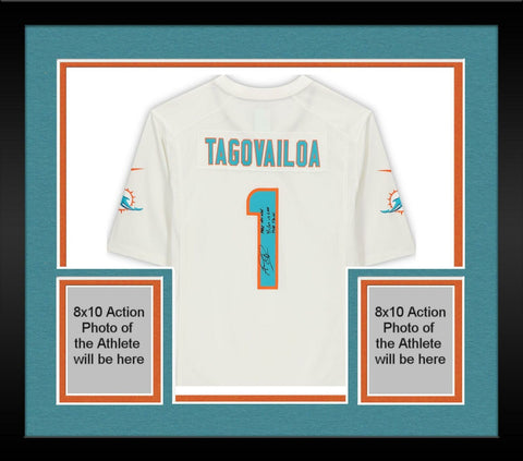 Frmd Tua Tagovailoa Miami Dolphins Signed White Game Jersey & Inscs - 10/10