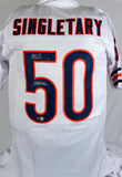Mike Singletary Autographed White Pro Style Jersey w/ SB Champs - Beckett W Holo