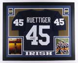 Rudy Ruettiger Signed Notre Dame Fighting Irish 35x43 Custom Framed Jersey (JSA)