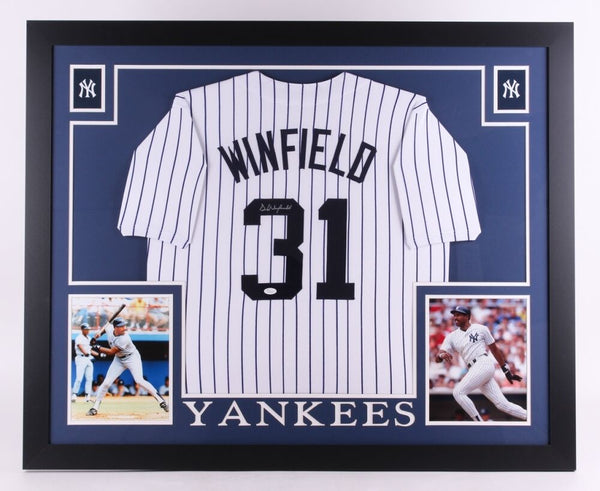 Dave Winfield Signed Yankees 35x43 Custom Framed Jersey (JSA) 12x All-Star