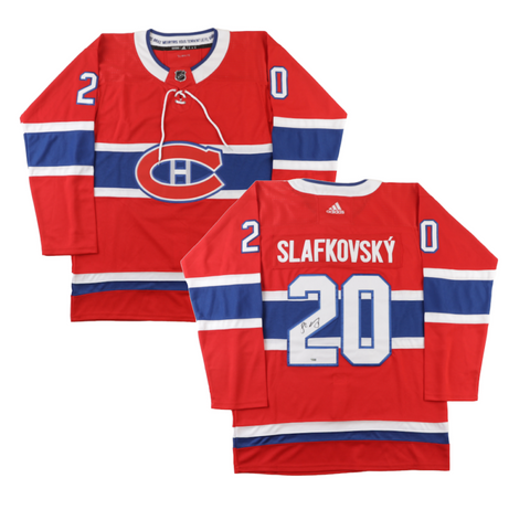 JURAJ SLAFKOVSKY Autographed Canadians Authentic Red Adidas Jersey FANATICS