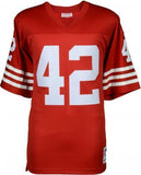 Framed Ronnie Lott 49ers Signed Mitchell & Ness Red Replica Jersey w/HOF 00 Insc