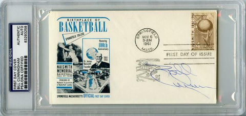 Bill Cunningham Signed 3.75X6.5 Naismith HOF First Day Cover PSA/DNA Slabbed