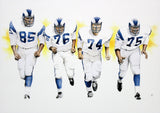 Rams 16x20 Fearsome Foursome Framed Lithograph Un-signed 2