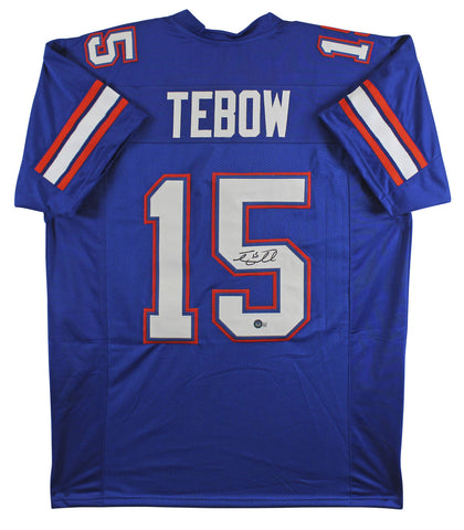 Florida Tim Tebow Authentic Signed Blue Pro Style Jersey Autographed BAS Witness