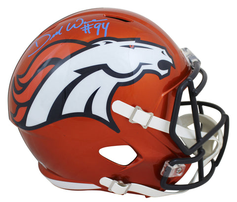 Broncos DeMarcus Ware Signed Flash Full Size Speed Rep Helmet BAS Witnessed