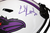 Ray Lewis & Ed Reed Signed Baltimore Ravens Authentic Lunar Helmet BAS 38898