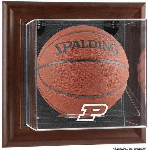 Purdue Brown Framed Wall-Mountable Basketball Display Case