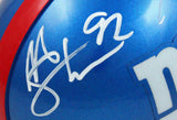 Strahan/Taylor Autographed NY Giants Mini Helmet-Beckett W Hologram *White