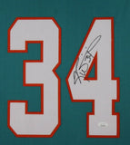 RICKY WILLIAMS (Dolphins teal TOWER) Signed Autographed Framed Jersey JSA