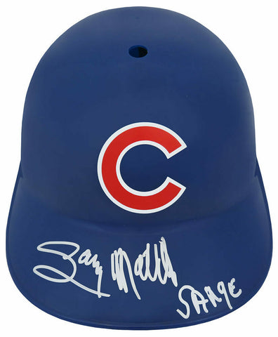 Gary Matthews Signed Chicago Cubs Souvenir Rep Batting Helmet w/Sarge - (SS COA)