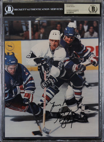 Kings Wayne Gretzky Authentic Signed 8x10 Photo Auto Graded Gem 10! BAS Slabbed