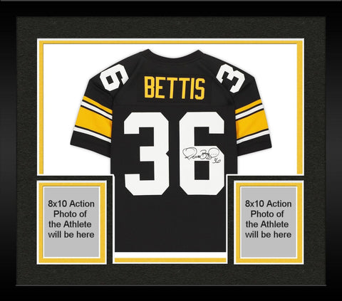 Framed Jerome Bettis Steelers Signed Mitchell & Ness Black Authentic Jersey